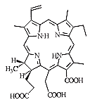 Рис. 1 .Структурная формула одного из двух главных компонентов Радахлорина - хлорина е6